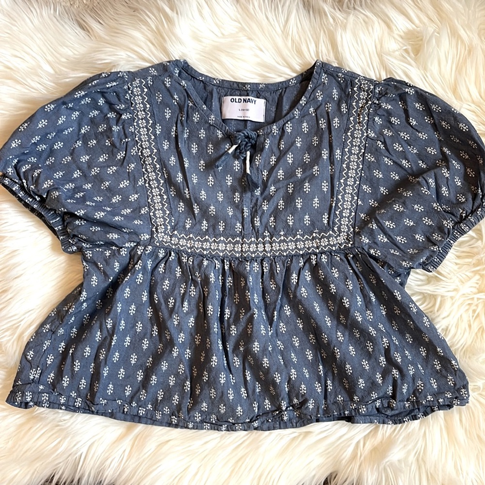 Old Navy Chambray Peasant Blouse